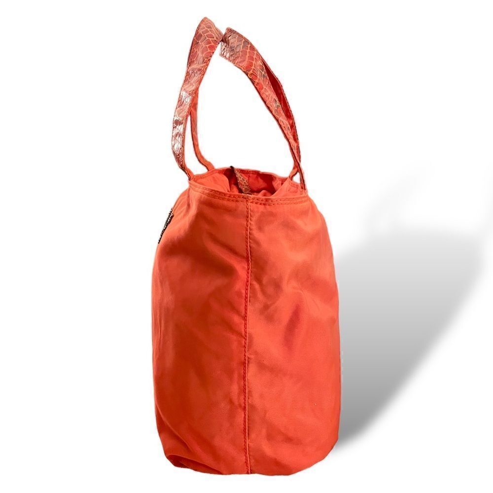PRADA Tote with Python Handles and Beaded Front Logo - Picture 10 of 14
